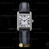 K11F 까르띠에 탱크 머스트 22mm 스몰 다이아베젤 화이트다이얼 블랙가죽스트랩 Cartier Tank Must Small Dia Blk SS/LE Wht K11 Sw Qtz