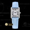 K11F 까르띠에 탱크 머스트 22mm 스몰 화이트다이얼 스카이블루가죽스트랩 Cartier Tank Must Small Blu SS/LE White K11 Swiss Qtz