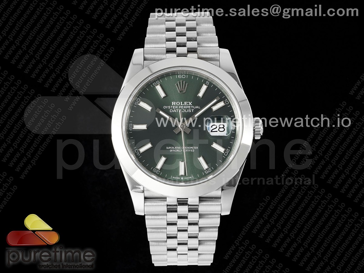 (NEW) VSF 롤렉스 데이저스트41 그린다이얼 돔베젤 쥬빌레브레이슬릿 DateJust 41 126330 904L SS VSF 1:1 Best Edition Green Dial on Jubilee Bracelet VS3235