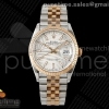 (NEW) VSF 롤렉스 데이저스트36 로즈골드콤비 실버리브다이얼 스틸브레이슬릿 DateJust 36 SS/RG 126231 VSF 1:1 Best Edition 904L Steel Silver Leaves Dial on Jubilee Bracelet VS3235