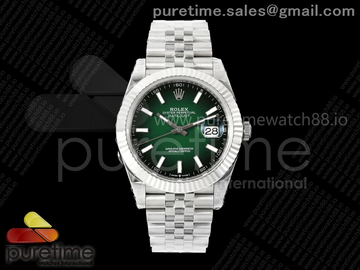 (NEW) VSF V2S 롤렉스 데이저스트41 그린옴브레다이얼 스틸브레이슬릿 프리스프렁 133g DateJust 41 126334 904L SS VSF 1:1 Best Edition Green Ombre Dial on Jubilee Bracelet VS3235v2 V2s (133g)