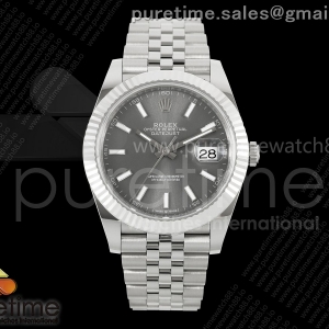 (NEW) VSF V2S 롤렉스 데이저스트41 그레이다이얼 스틸브레이슬릿 프리스프렁 133g  DateJust 41 126334 904L SS VSF 1:1 Best Edition Gray Stick Dial on Jubilee Bracelet VS3235v2 V2s (133g)