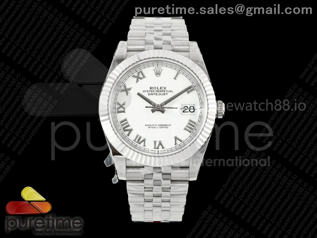 (NEW) VSF V2S 롤렉스 데이저스트41 화이트로만다이얼 스틸브레이슬릿 프리스프렁 133g DateJust 41 126334 904L SS VSF 1:1 Best Edition White Roman Dial on Jubilee Bracelet VS3235v2 V2s (133g)