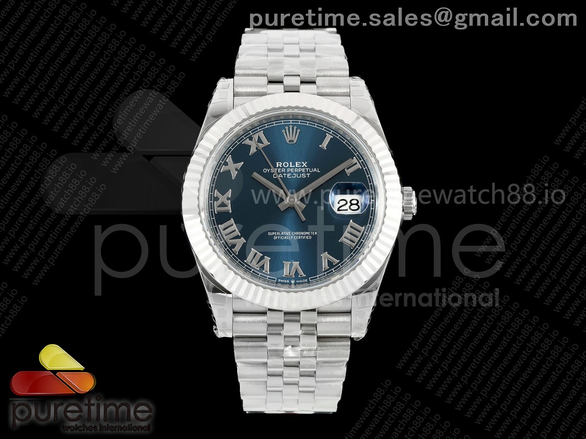 (NEW) VSF V2S 롤렉스 데이저스트41 블루로만다이얼 스틸브레이슬릿 프리스프렁 133g  DateJust 41 126334 904L SS VSF 1:1 Best Edition Blue Roman Dial on Jubilee Bracelet VS3235v2 V2s (133g)