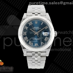 (NEW) VSF V2S 롤렉스 데이저스트41 블루로만다이얼 스틸브레이슬릿 프리스프렁 133g  DateJust 41 126334 904L SS VSF 1:1 Best Edition Blue Roman Dial on Jubilee Bracelet VS3235v2 V2s (133g)