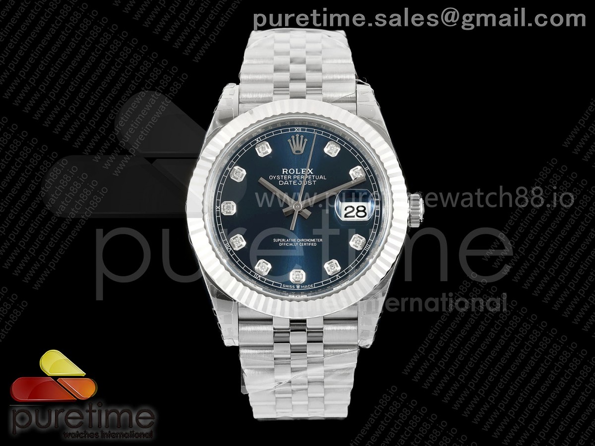(NEW) VSF V2S 롤렉스 데이저스트41 블루텐포인트다이얼 스틸브레이슬릿 프리스프렁 133g DateJust 41 126334 904L SS VSF 1:1 Best Edition Blue Diamonds Dial on Jubilee Bracelet VS3235v2 V2s (133g)
