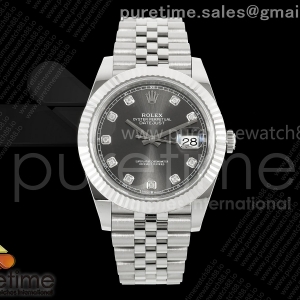 (NEW) VSF V2S 롤렉스 데이저스트41 그레이텐포인트다이얼 스틸브레이슬릿 프리스프렁 133g DateJust 41 126334 904L SS VSF 1:1 Best Edition Gray Diamonds Dial on Jubilee Bracelet VS3235v2 V2s (133g)