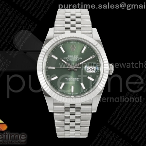 (NEW) VSF V2S 롤렉스 데이저스트41 그린다이얼 스틸브레이슬릿 프리스프렁 133g DateJust 41 126334 904L SS VSF 1:1 Best Edition Green Stick Dial on Jubilee Bracelet VS3235v2 V2s (133g)