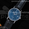 TWF IWC 포르토피노 블루다이얼 블랙가죽스트랩 Portofino Automatic SS TWF 1:1 Best Edition Blue Dial Markers on Black Leather Strap A2892
