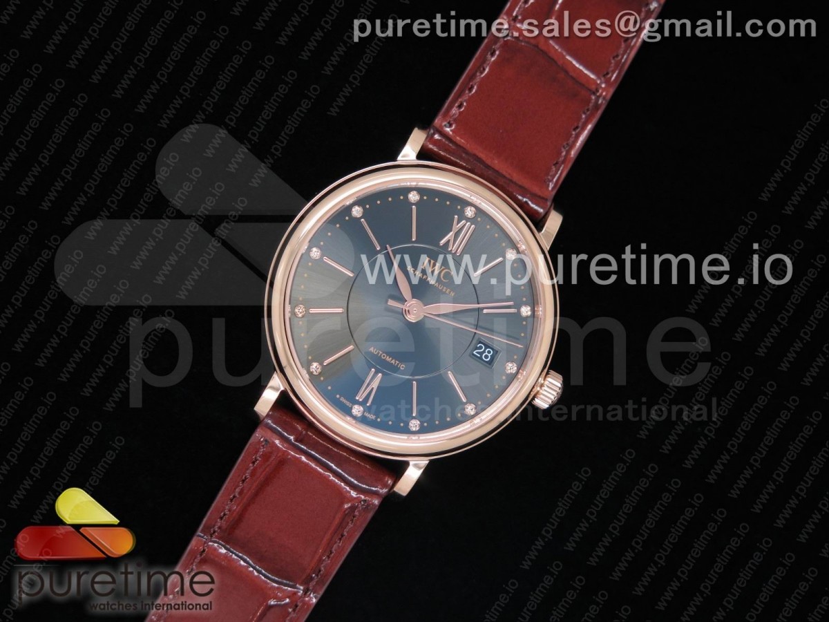 MKF IWC 포르토피노 37미리 그레이다이얼 로즈골드 브라운가죽스트랩 Portofino Automatic 37 RG MK 1:1 Best Edition Gray Dial on Brown Leather Strap MIYOTA 9015