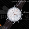 ZF IWC 포르토피노 크로노 화이트다이얼 로즈골드핸즈 브라운가죽스트랩 Portofino Chrono SS ZF 1:1 Best Edition White Dial RG Markers on Brown Leather Strap A7750