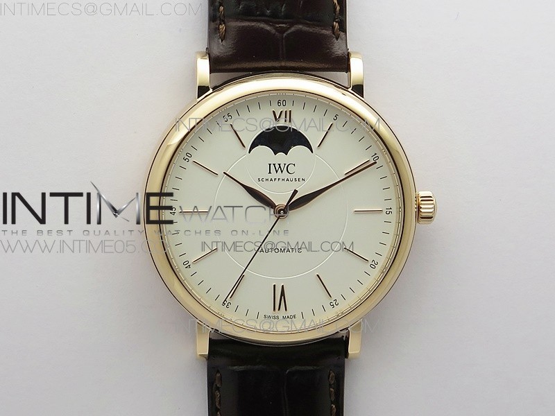 MKF IWC 포르토피노 화이트다이얼 로즈골드 브라운가죽스트랩 Portofino IW459402 RG MKS 1:1 Best Edition White Dial on Brown Leather Strap Miyota 9015