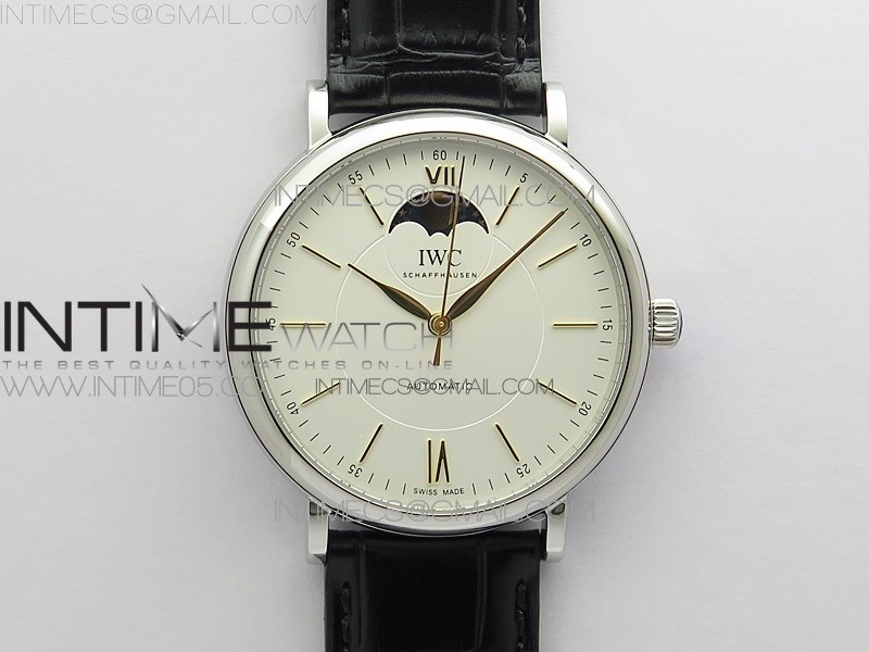 MKF IWC 포르토피노 화이트다이얼 골드핸즈 블랙가죽스트랩 Portofino IW459402 SS MKS 1:1 Best Edition White Dial on Black Leather Strap Miyota 9015