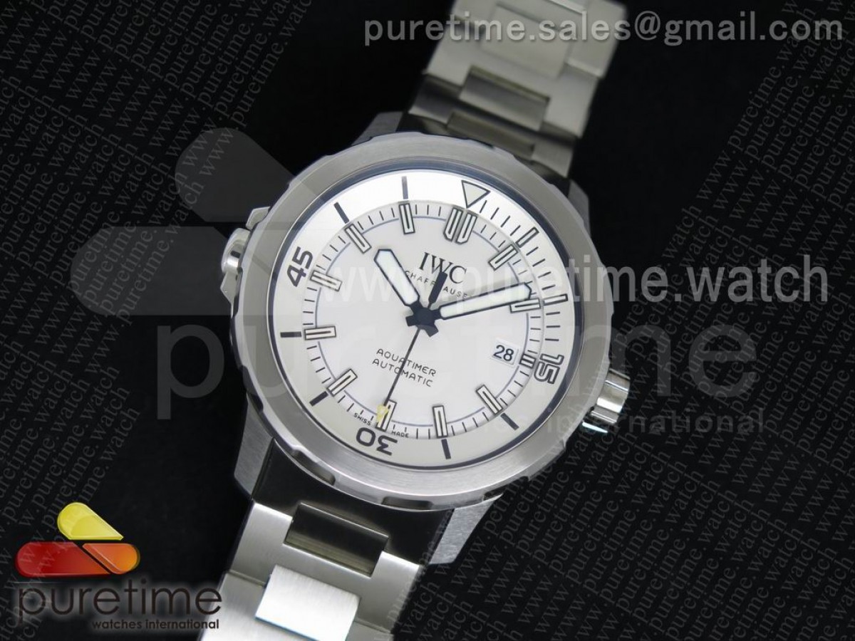 V6F IWC 아쿠아타이머 화이트다이얼 스틸브레이슬릿 Aquatimer Automatic IW329004 V6F 1:1 Best Edition on SS Bracelet MIYOTA 9015