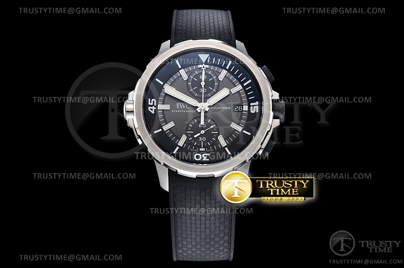 V6F IWC 아쿠아타이머 크로노 그레이다이얼 러버스트랩 Aquatimer Chronograph Sharks Grey SS/RU V6F A7750