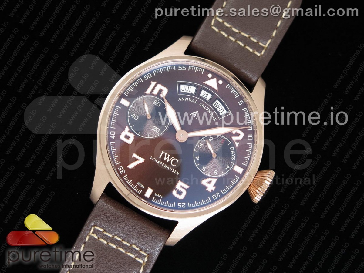 YLF IWC 빅파일럿 애뉴얼캘린더 브라운다이얼 로즈골드 브라운가죽스트랩 Big Pilot Real Annual Calendar Real PR RG IW502706 YLF 1:1 Best Edition Brown Dial on Brown Leather Strap A52850