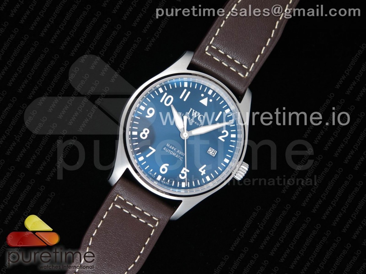 MKF V2 IWC 마크18 어린왕자에디션 블루다이얼 브라운가죽스트랩 Mark XVIII IW327010 Le Petit Prince MKS 1:1 Best Edition Blue Dial on Brown Leather Strap MIYOTA 9015 V2