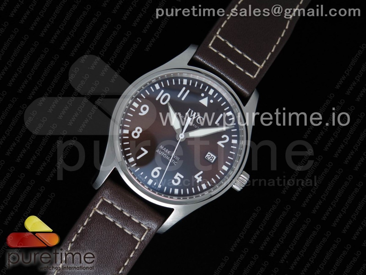 V7F IWC 마크18 생텍쥐페리에디션 브라운다이얼 브라운가죽스트랩 MARK XVIII ANTOINE DE SAINT EXUPÉRY IW327003 SS V7F 1:1 Best Edition on Brown Leather Strap Swiss ETA2892