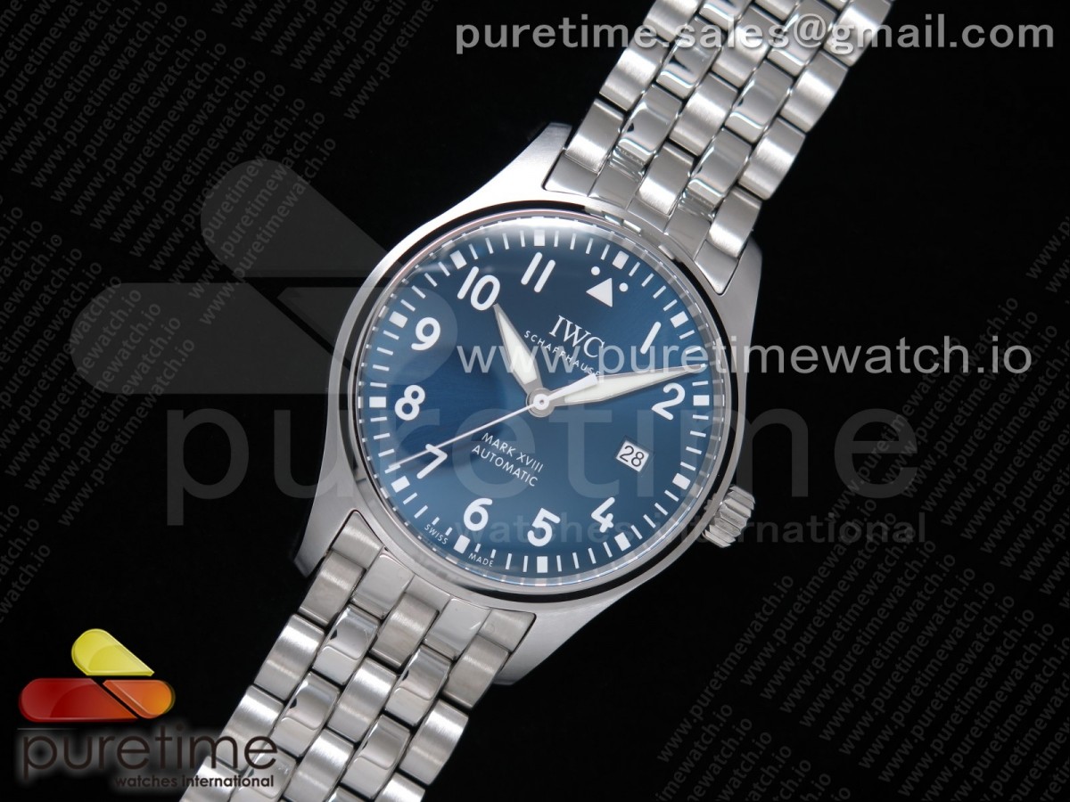 V7F IWC 마크18 블루다이얼 스틸브레이슬릿 Mark XVIII V7F 1:1 Best Edition Blue Dial on SS Bracelet Swiss ETA2892