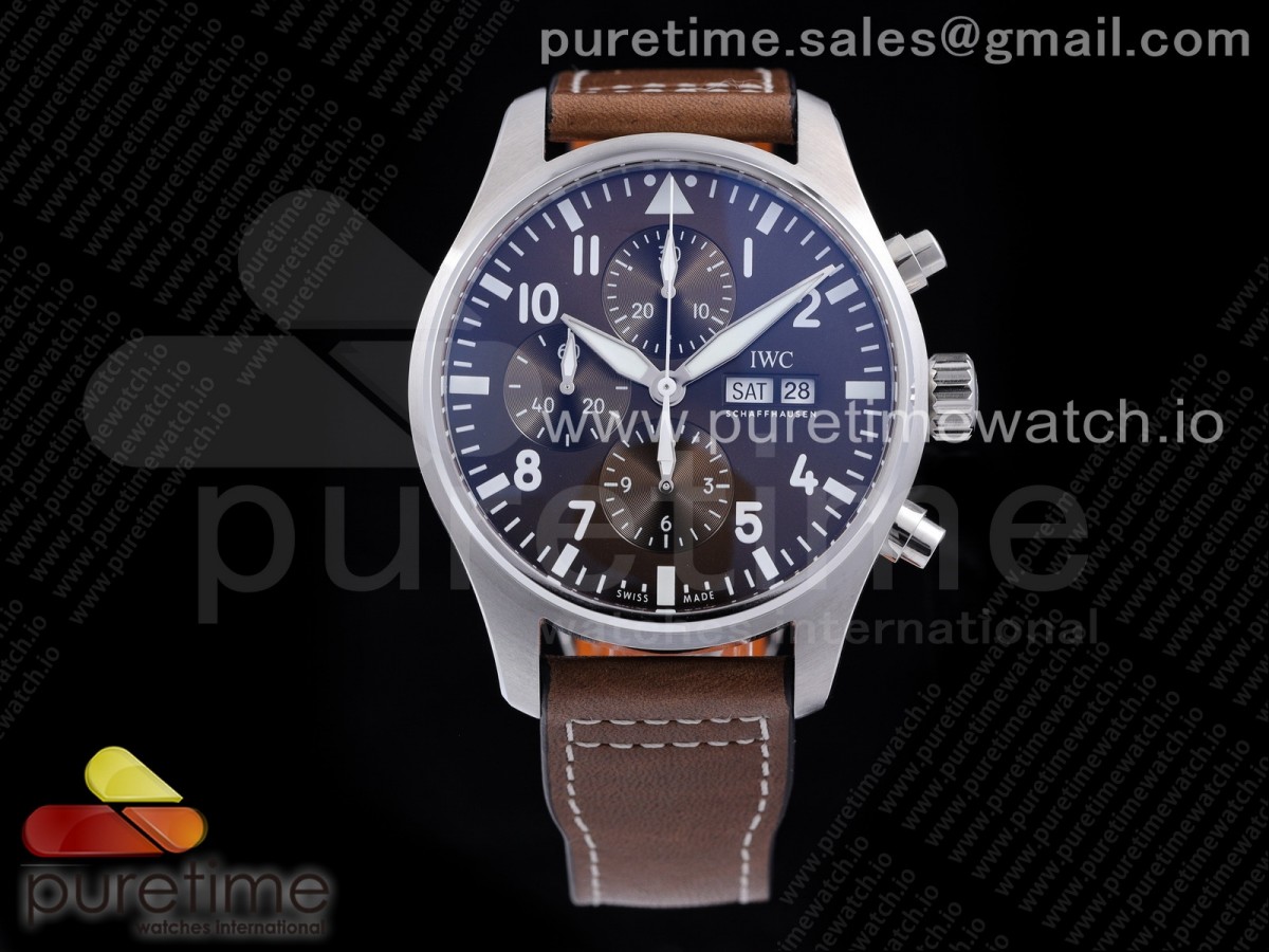 ZF V2 IWC 파일럿 크로노 브라운다이얼 브라운가죽스트랩 Pilot Chronograph IW377713 ZF 1:1 Best Edition Brown Dial on Brown Leather Strap A7750 V2