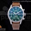ZF IWC 파일럿 크로노 그린다이얼 브라운가죽스트랩 Pilot Chrono IW377726 ZF 1:1 Best Edition Green Dial on Brown Leather Strap A7750
