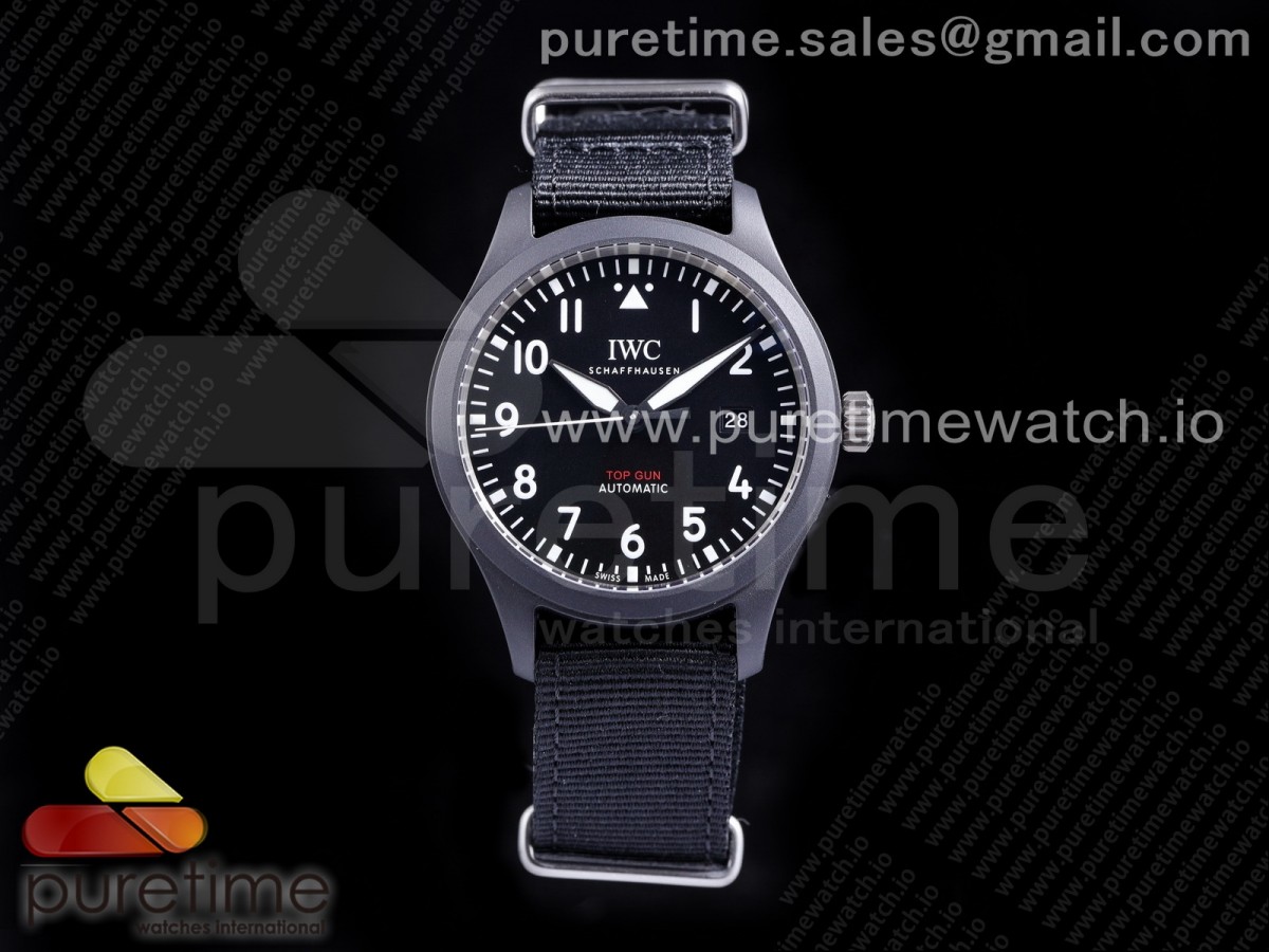 MKF IWC 스핏파이어 세라믹케이스 블랙다이얼 블랙나일론스트랩 Spitfire Black Ceramic IW326901 MKF 1:1 Best Edition Black Dial on Black Nylon Strap MIYOTA 9015