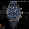 ZF IWC 파일럿 크로노 블루엔젤 블랙세라믹 블루다이얼 블루나일론스트랩 Pilot Chrono "Blue Angels" Black Ceramic ZF Best Edition on Blue Leather Strap A7750