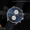 ZF IWC 포르투기저 크로노그래프 블랙다이얼 블랙가죽스트랩 Portuguese Chrono IW371404 ZF 1:1 Best Edition on Black Leather Strap A7750 (Same Thickness as Genuine)