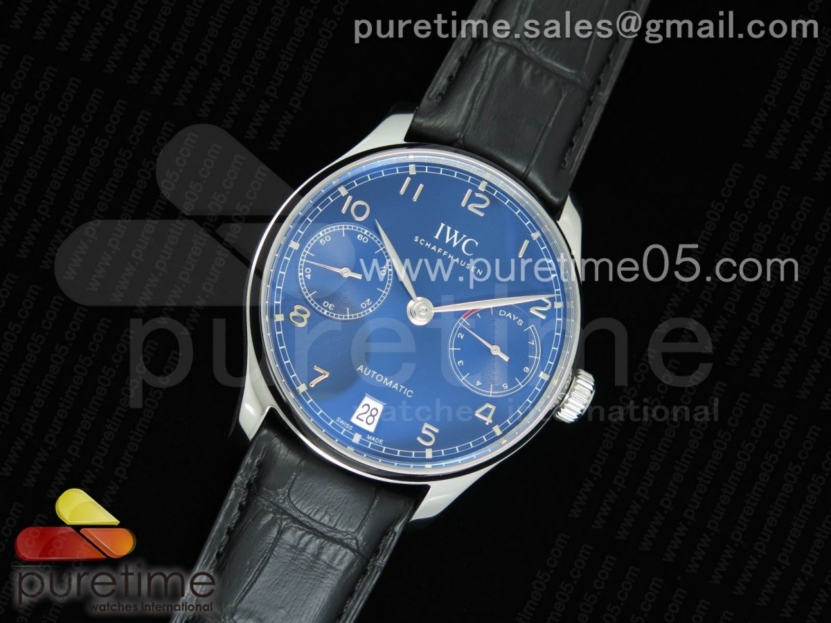 ZF V5 IWC 포르투기저 블루다이얼 블랙가죽스트랩 Portuguese Real PR IW500710 ZF 1:1 Best Edition Blue Dial on Black Leather Strap A52010 V4