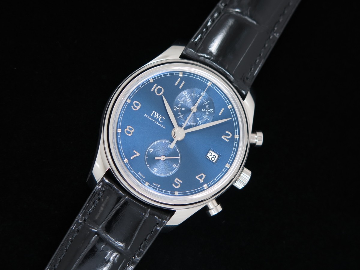 YLF IWC 포르투기저 크로노 클래식42 블루다이얼 블랙가죽스트랩 Portugieser Chrono Classic 42 IW3903 YLF Best Edition Blue Dial on Black Leather Strap A7750