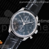 YLF IWC 포르투기저 크로노 클래식42 블랙다이얼 블랙가죽스트랩 Portugieser Chrono Classic 42 IW3903 YLF Best Edition Black Dial on Black Leather Strap A7750