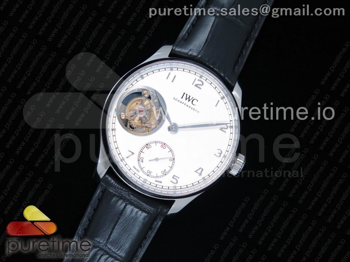 ZF IWC 포르투기저 투어빌론 화이트다이얼 블랙가죽스트랩 Portuguese Tourbillon IW5463 SS ZF Best Edition White Dial on Black Leather Strap