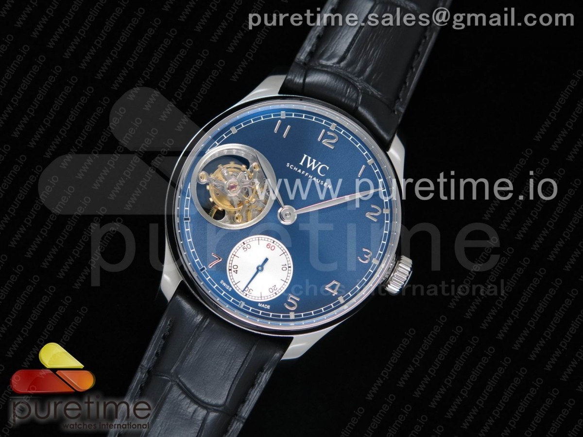 ZF IWC 포르투기저 투어빌론 블루다이얼 블랙가죽스트랩 Portuguese Tourbillon IW5463 SS ZF Best Edition Blue Dial on Black Leather Strap