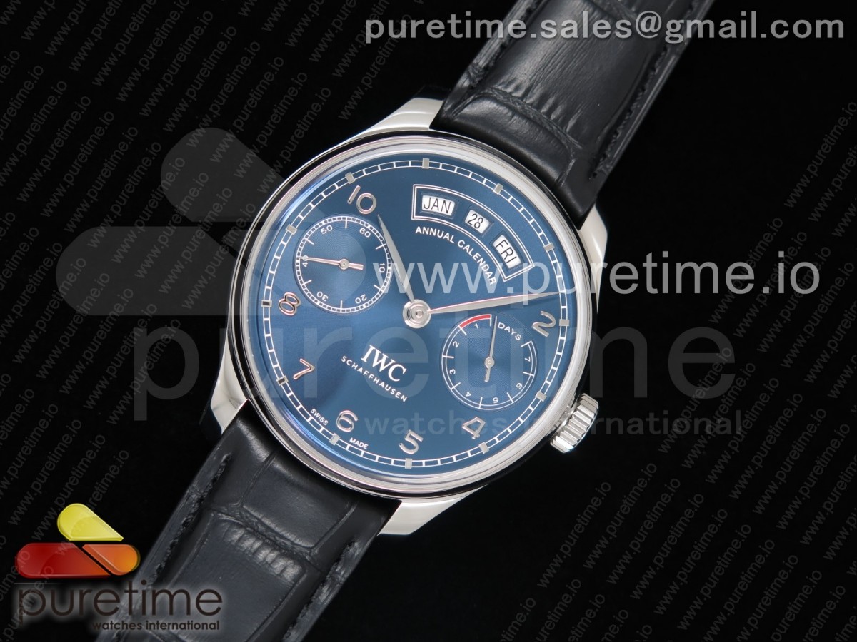 ZF IWC 포르투기저 애뉴얼 캘린더 블루다이얼 블랙가죽스트랩 Portuguese Real PR Real Annual Calendar IW503502 ZF 1:1 Best Edition Blue Dial on Black Leather Strap A52850