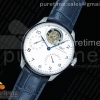 ZF IWC 포르투기저 투어빌론 화이트다이얼 블루핸즈 블루가죽스트랩 Portuguese Tourbillon IW5046 SS ZF Best Edition White Dial Blue Markers on Blue Leather Strap