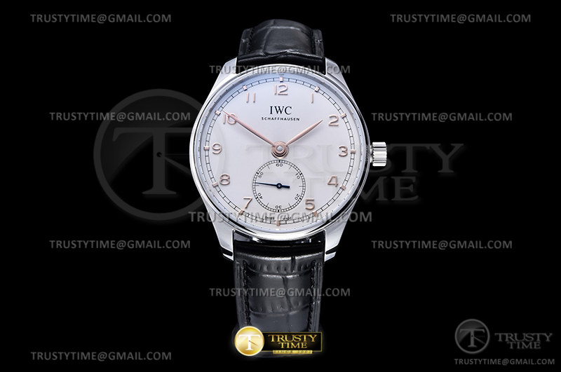 YLF IWC 포르투기저 40 화이트다이얼 로즈골드핸즈 블랙가죽스트랩 Portugieser SS/LE White/RG Num YLF A82200