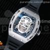 EURF 리차드밀 RM052 티타늄 리얼 투어빌론 스켈레톤스컬다이얼 블랙러버스트랩 RM052 Titanium Real Tourbillon EURF Best Edition Skeleton Skull Dial on Black Rubber Strap