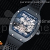 EURF 리차드밀 RM027 리얼 투어빌론 세라믹케이스 스켈레톤다이얼 블랙러버스트랩 RM027 Real Tourbillon EURF Best Edition Skeleton Dial on Black Rubber Strap
