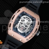 EURF 리차드밀 RM052 로즈골드 리얼 투어빌론 스켈레톤스컬다이얼 블랙러버스트랩 RM052 RG Real Tourbillon EURF Best Edition Skeleton Skull Dial on Black Rubber Strap