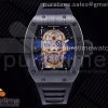 ZF 리차드밀 RM052 블랙세라믹 로즈골드스컬 스켈레톤다이얼 블랙러버스트랩 RM052 Skull Black Ceramic ZF 1:1 Best Edition RG Skeleton Dial on Black Rubber Strap NH05A