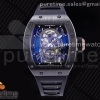 ZF 리차드밀 RM052 스컬 블랙세라믹 PVD스켈레톤다이얼 블랙러버스트랩 RM052 Skull Black Ceramic ZF 1:1 Best Edition PVD Skeleton Dial on Black Rubber Strap NH05A