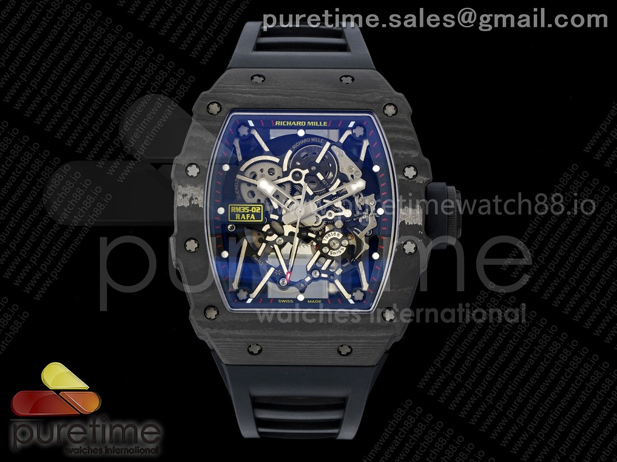 ZF V7 리차드밀 RM035-02 리얼 NTPT 스켈레톤다이얼 블랙러버스트랩 RM035-02 NTPT ZF 1:1 Best Edition Skeleton Dial on Black Rubber Strap RMAL1 Super Clone V7
