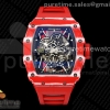 ZF V3+ 리차드밀 RM035-02 레드카본 스켈레톤다이얼 레드러버스트랩  RM035-02 Red Carbon ZF 1:1 Best Edition Skeleton Dial on Red Rubber Strap NH05A V3+