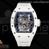 ZF V2 리차드밀 RM055 화이트세라믹 스켈레톤다이얼 화이트러버스트랩 RM055 White Ceramic ZF 1:1 Best Edition on Shark Rubber Strap RMUL2 Super Clone V2
