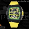 ZF 리차드밀 RM61 블랙세라믹 스켈레톤다이얼 옐로우러버스트랩 RM061 Black Ceramic ZF 1:1 Best Edition on Yellow Rubber Strap RMUL2 Super Clone