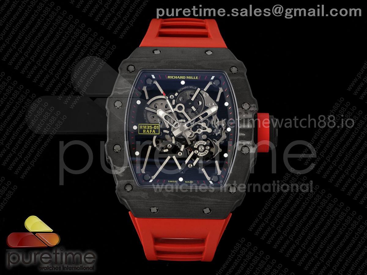 ZF 리차드밀 RM35-01 NTPT 스켈레톤다이얼 레드러버스트랩 RM35-01 NTPT ZF 1:1 Best Edition Skeleton Dial on Red Rubber Strap RMUL3 Super Clone