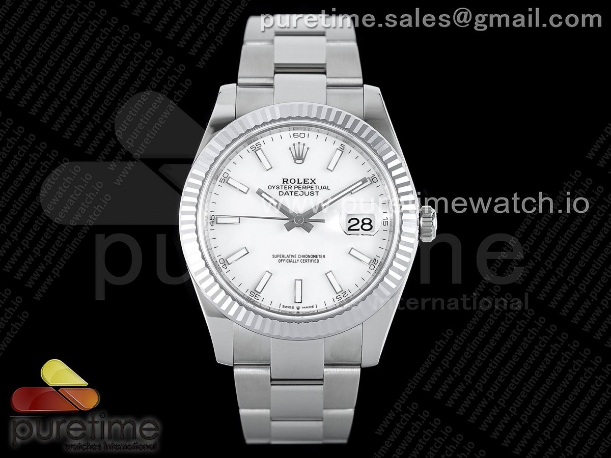 (NEW) VSF 롤렉스 데이저스트 41미리 화이트다이얼 오이스터브레이슬릿 DateJust 41 126334 904L SS VSF 1:1 Best Edition White Dial on Oyster Bracelet VS3235