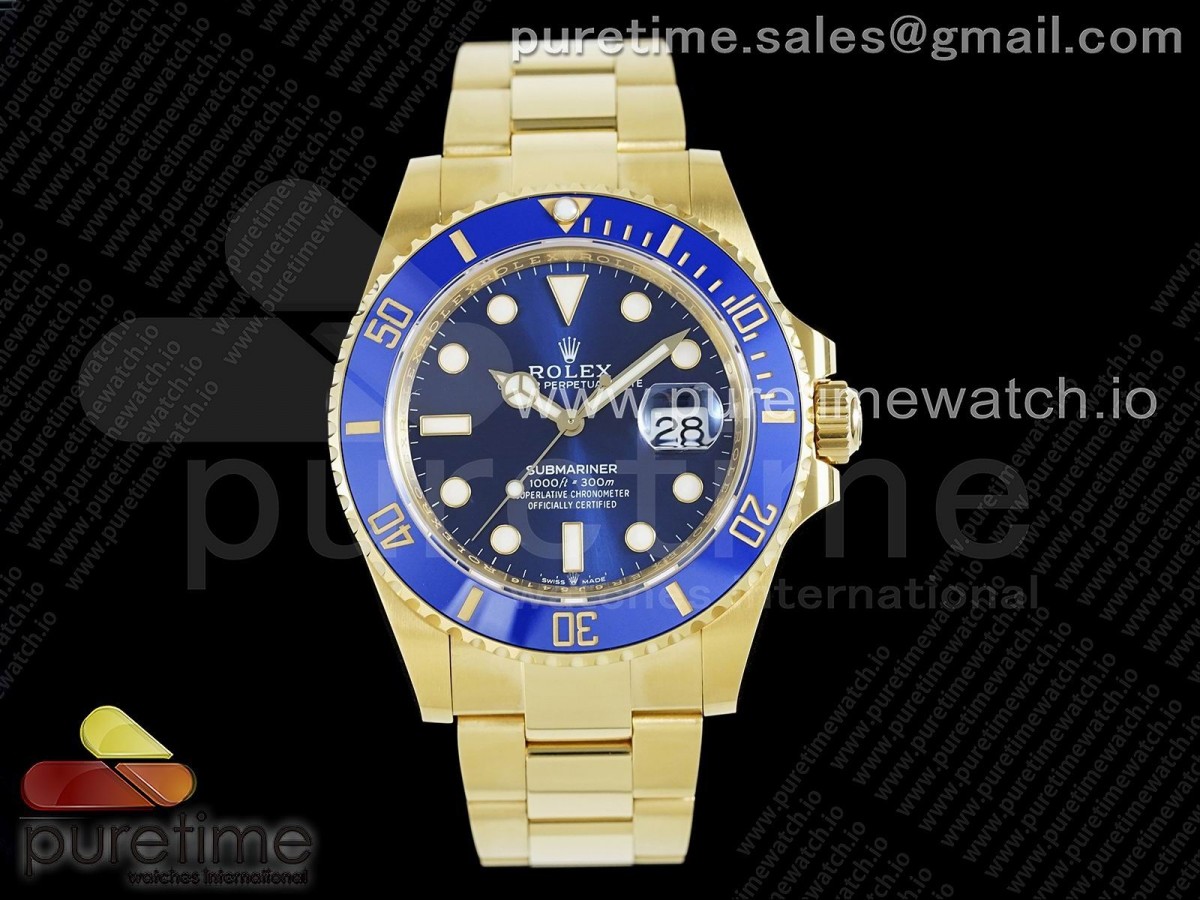 EWF 롤렉스 서브마리너 금통 41미리 블루다이얼 스틸브레이슬릿 Submariner 41mm 126618 LB YG EWF Blue Dial on YG Bracelet A3235