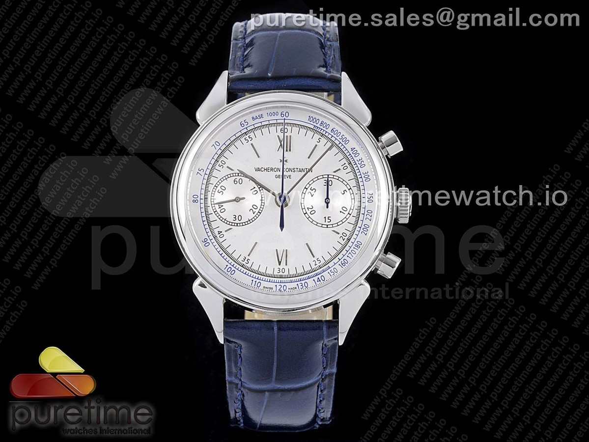 OXF 콘스탄틴 히스토릭 화이트블루다이얼 블루가죽스트랩 Historiques 5000H SS OXF White Blue Dial on Blue Leather Strap A7750