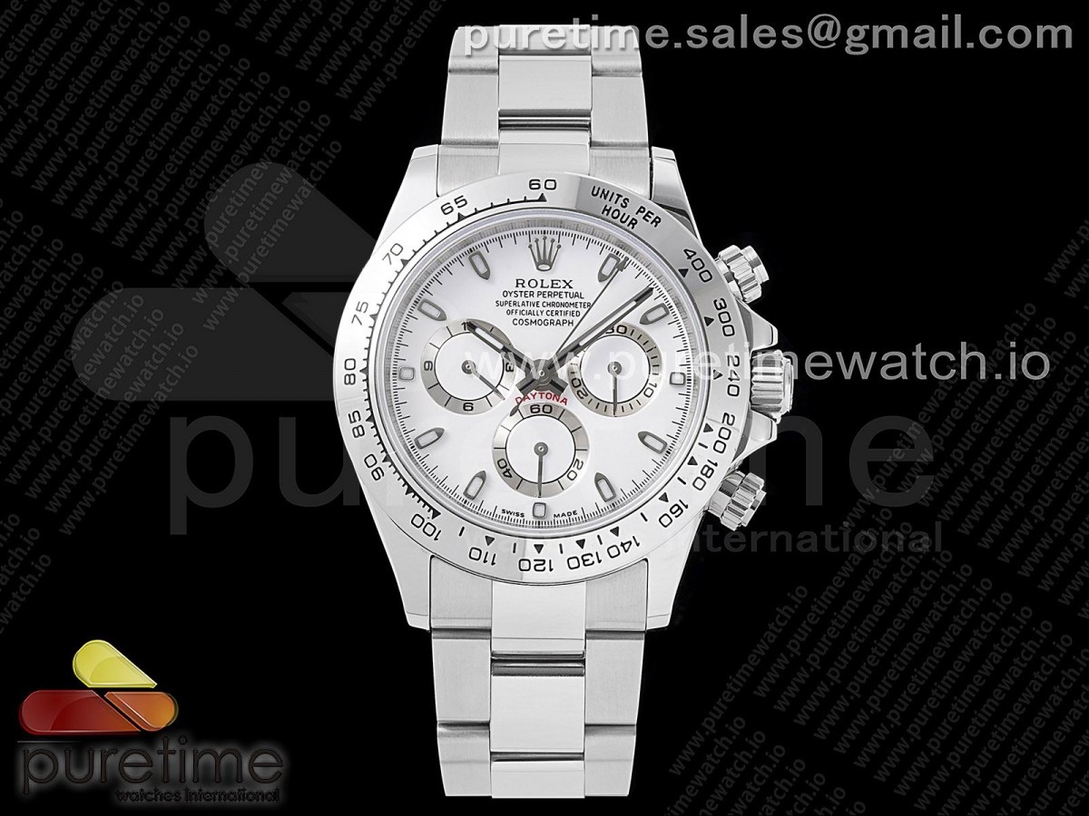 VRF 롤렉스 데이토나 화이트다이얼 스틸브레이슬릿 스틸토나 Daytona 116520 VRF 1:1 Best Edition White Dial on SS Bracelet A7750